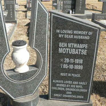 MOTUBATSE Ben Mtwampe 1918-1999