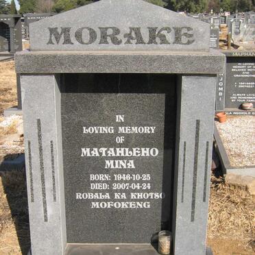 MORAKE Matahleho Mina 1946-2007
