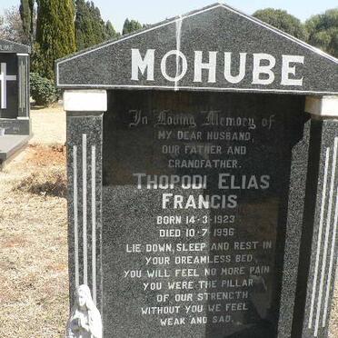 MOHUBE Thopodi Elias Francis 1923-1996