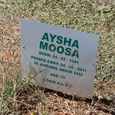 MOOSA Aysha 1941-2011