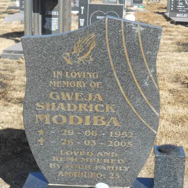 MODIBA Gweja Shadrick 1952-2005