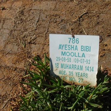 MOOLLA Ayesha Bibi 1958-1993