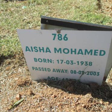 MOHAMED Aisha 1938-2003
