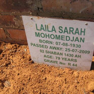 MOHAMEDJAN Laila Sarah 1930-2009