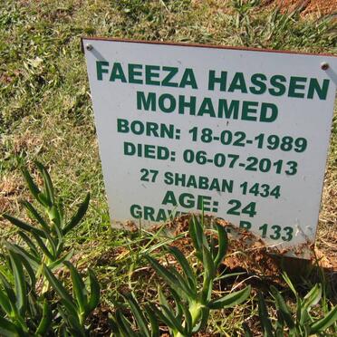 MOHAMED Faeeza Hassen 1989-2013