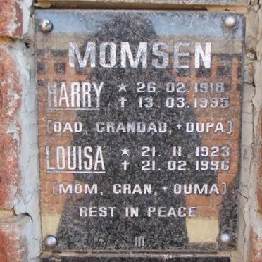 MOMSEN Harry 1918-1995 &amp; Louisa 1923-1996