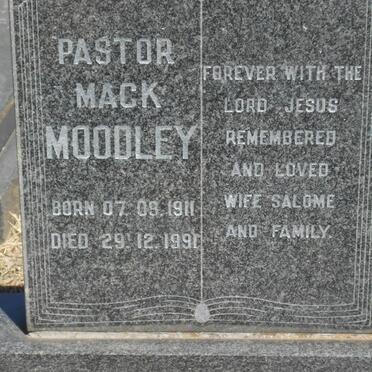 MOODLEY Pastor Mack 1911-1991