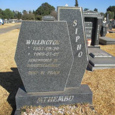 MTHEMBU Willington 1957-1999