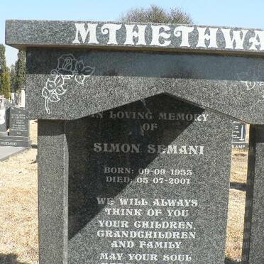 MTHETHWA Simon Semani 1933-2001