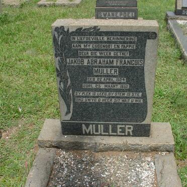 MULLER Jakob Abraham Francois 1924-1952