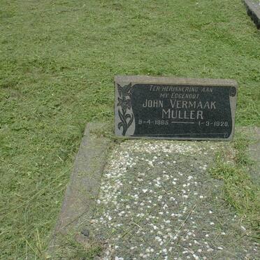 MULLER John Vermaak 1865-1920