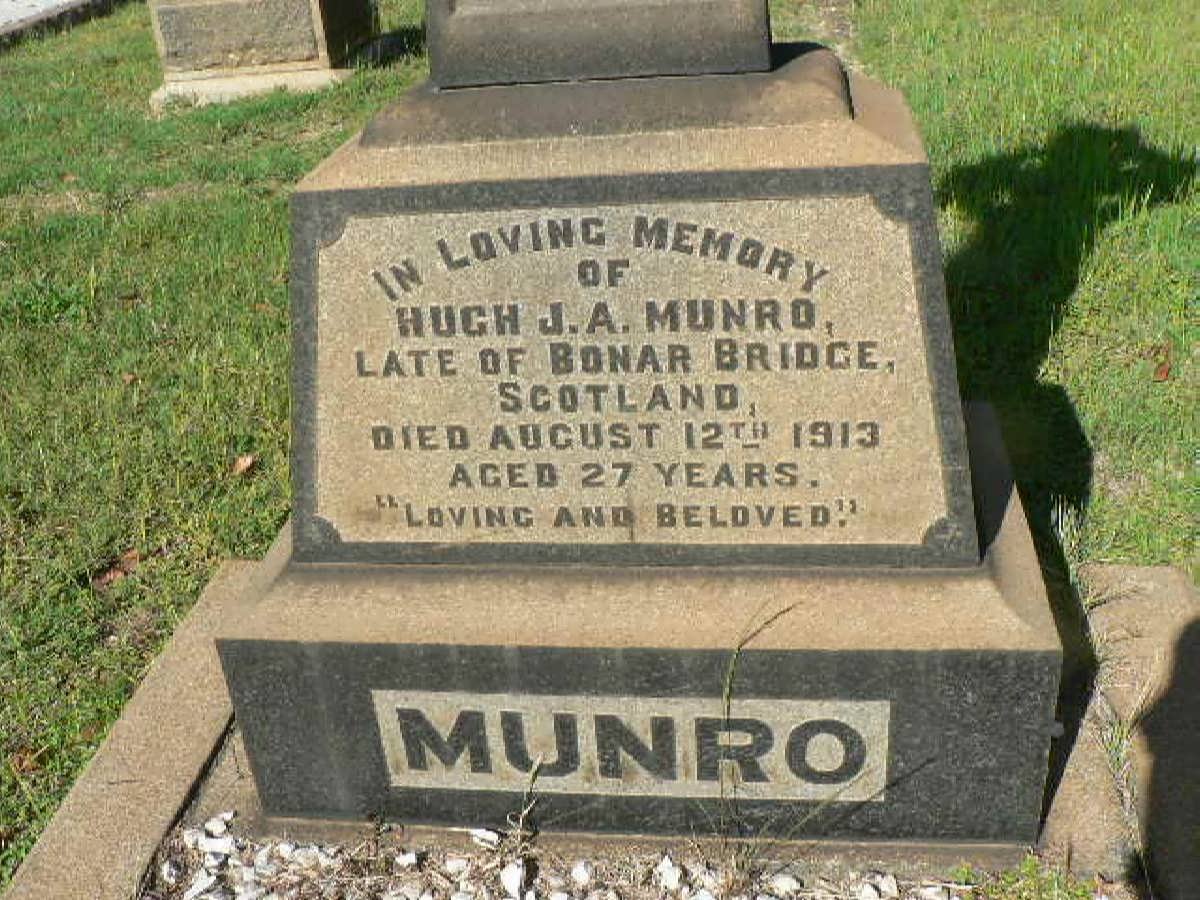 MUNRO Hugh J.A. -1913