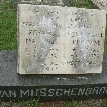 MUSSCHENBROEK Edward Martinus 1895-1977, van &amp; Edna Marie Josephine 1916-1976