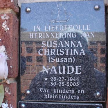 NAUDE Susanna Christina 1944-2003