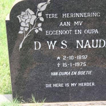 NAUDE D.W.S. 1897-1975 &amp; Maria Charlotte KOTZE 1906-1994