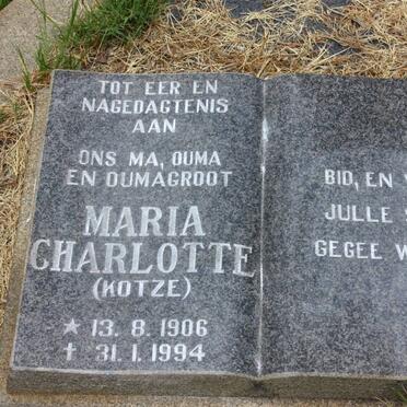 NAUDE D.W.S. 1897-1975 &amp; Maria Charlotte KOTZE 1906-1994