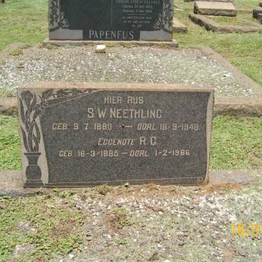 NEETHLING S.W. 1880-1948 &amp; R.C. 1885-1966