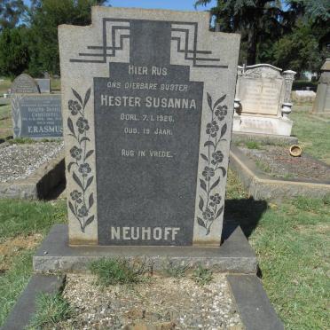 NEUHOFF Hester Susanna ?-1926