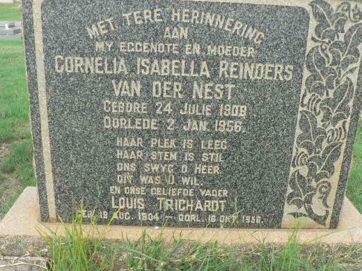 NEST Louis Trichardt, van der 1904-1956 &amp; Cornelia Isabella Reinders 1909-1956