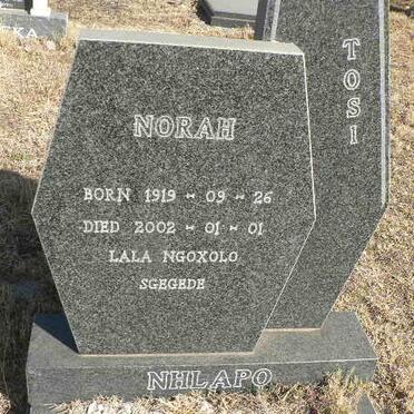 NHLAPO Norah 1919-2002