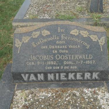 NIEKERK Jacobus Oosterwald, van 1882-1957