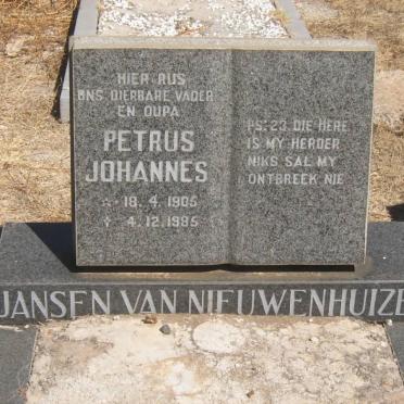 NIEUWENHUIZEN Petrus Johannes, Jansen van 1905-1985