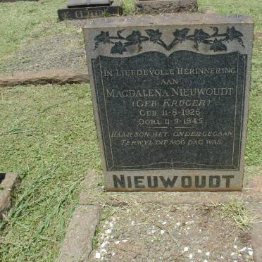NIEUWOUDT Magdalena nee KRUGER 1926-1945