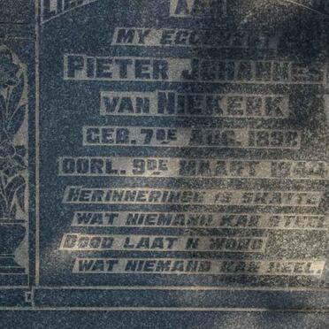 NIEKERK Pieter Johannes, van 1898-1944