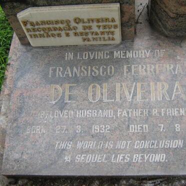 OLIVEIRA Fransisco Ferreira, de 1932-1991
