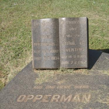 OPPERMAN Nicholas J. 1882-1934 &amp; Annie C. VENTER 1888-1962