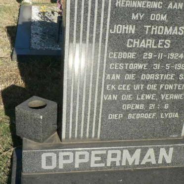OPPERMAN John Thomas Charles 1924-1984