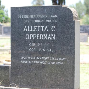 OPPERMAN Aletta C. 1919-1946