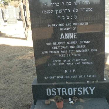 OSTROFSKY Anne -1986