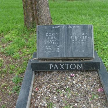 PAXTON Jacobus Hercules 1902-1987 &amp; Doris Ema 1903-1978
