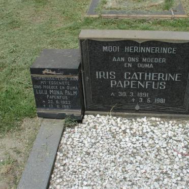 PAPENFUS Iris Catherine 1891-1981 :: PAPENFUS Lulu Mona Palm 1922-1987