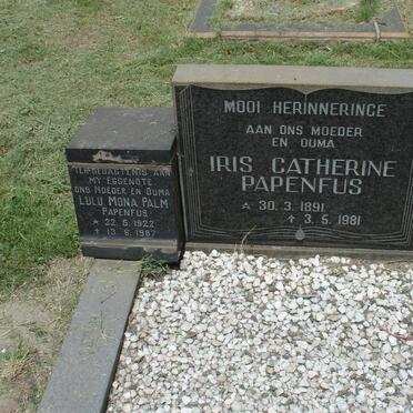 PAPENFUS Iris Catherine 1891-1981 :: PAPENFUS Lulu Mona Palm 1922-1987