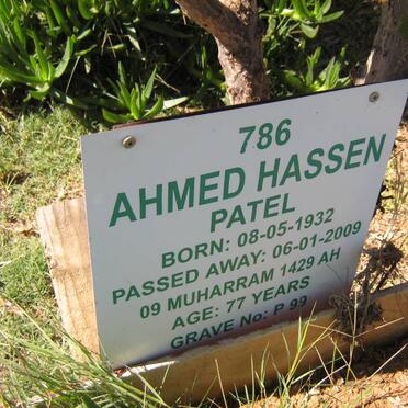 PATEL Ahmed Hassen 1932-2009