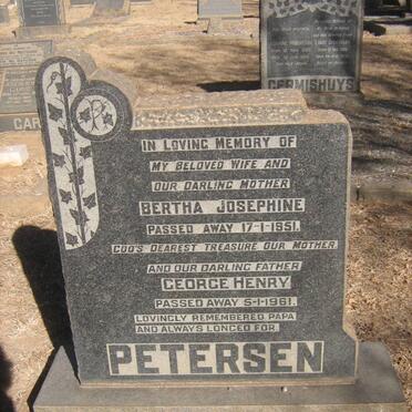 PETERSEN George Henry -1961 &amp; Bertha Josephine -1951