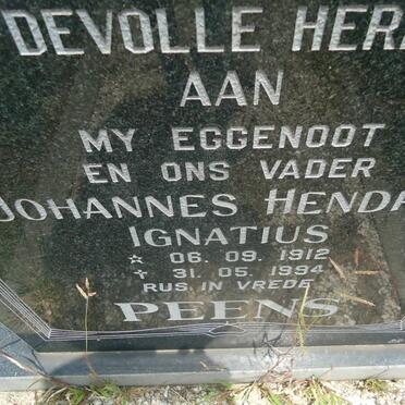 PEENS Johannes Hendrik Ignatius 1912-1994
