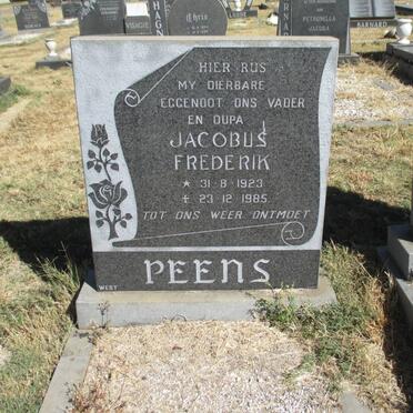 PEENS Jacobus Frederik 1923-1985