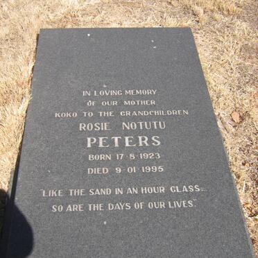 PETERS Rosie Notutu 1923-1995