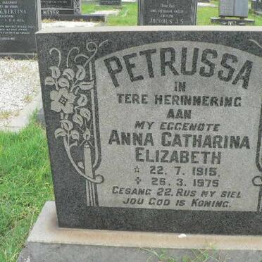 PETRUSSA Anna Catharina Elizabeth 1915-1975