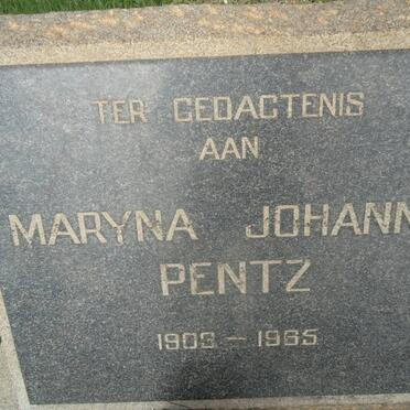 PENTZ Maryna Johanna 1903-1965