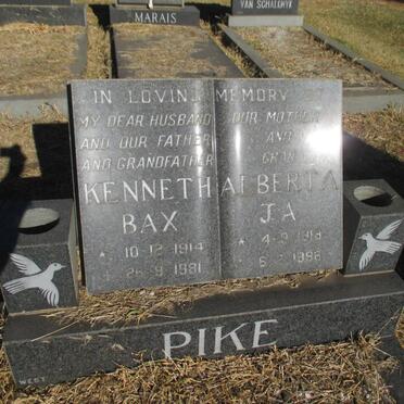 PIKE Kenneth Bax 1914-1981 &amp; Alberta J.A. 1918-1996
