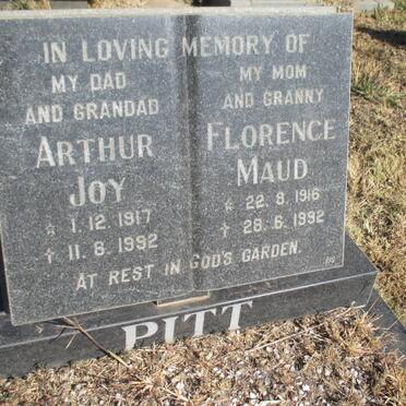 PITT Arthur Joy 1917-1992 &amp; Florence Maud 1916-1992