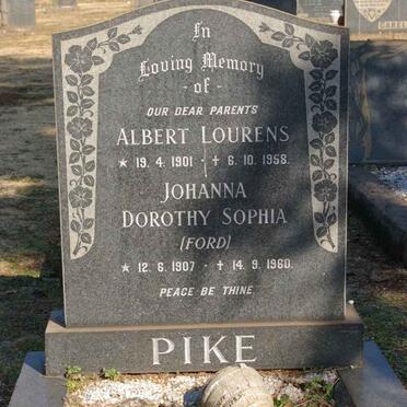 PIKE Albert Lourens 1901-1958 &amp; Johanna Dorothy Sophia FORD 1907-1960