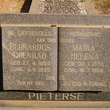 PIETERSE Bernhardus Coenrad 1864-1939 &amp; Maria Helena 1870-1969