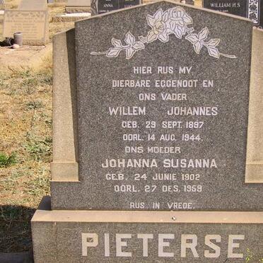 PIETERSE Willem Johannes 1897-1944 &amp; Johanna Susanna 1902-1959