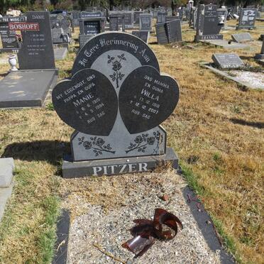 PITZER Manie 1915-1994 &amp; Willa 1918-2007