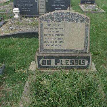 PLESSIS Aletta Elizabeth, du 1889-1956